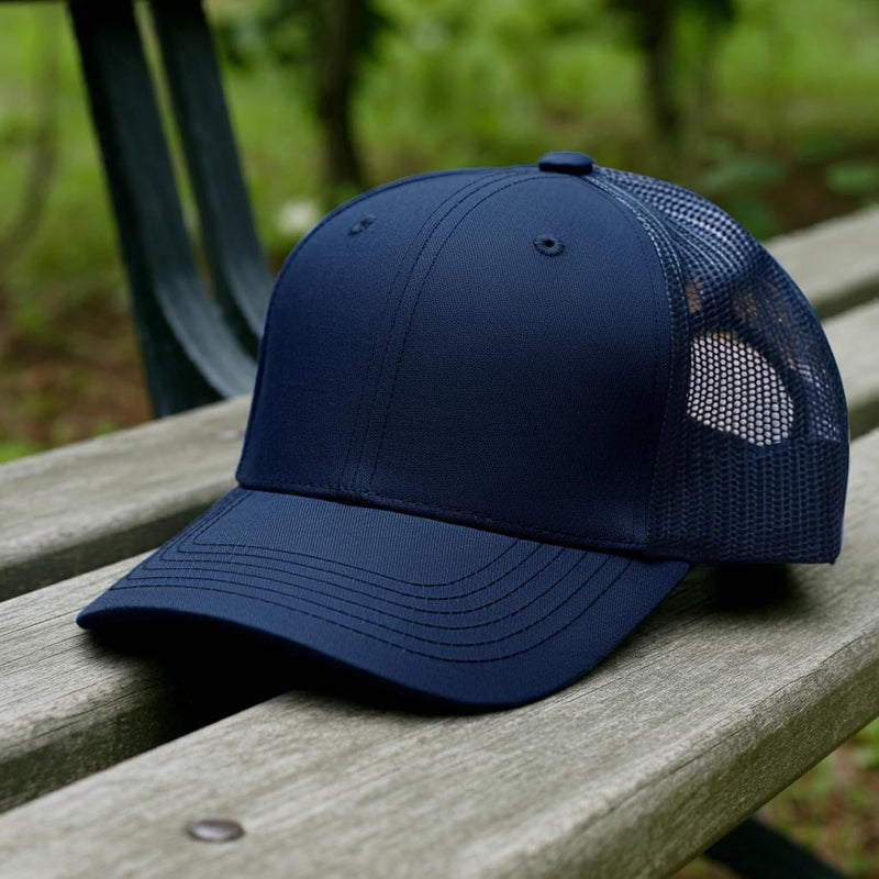 Falari Trucker Hat Baseball Cap Structured Plain Design 6 Panel, Adjustable Size - Image 3